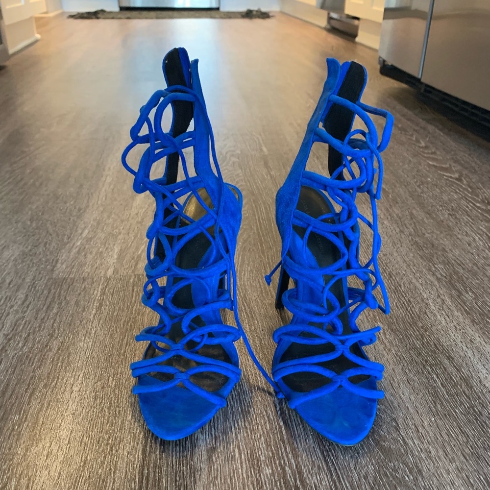 Zara blue strap heels